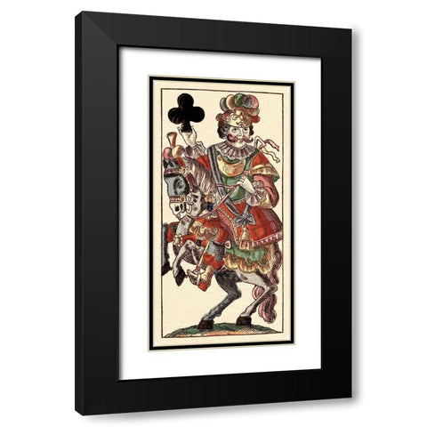 Knight of Clubs (Bauern Hochzeit Deck) Black Modern Wood Framed Art Print with Double Matting by Gobl, Andreas Benedictus