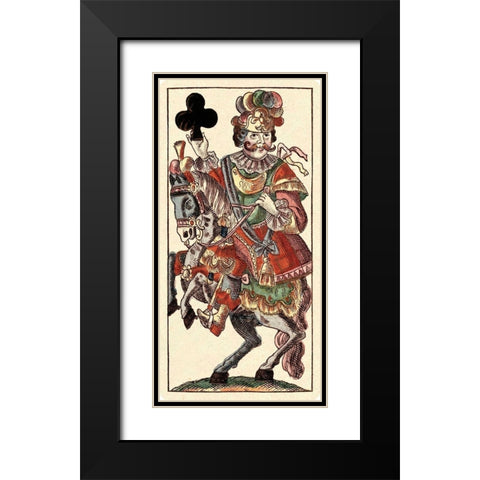 Knight of Clubs (Bauern Hochzeit Deck) Black Modern Wood Framed Art Print with Double Matting by Gobl, Andreas Benedictus