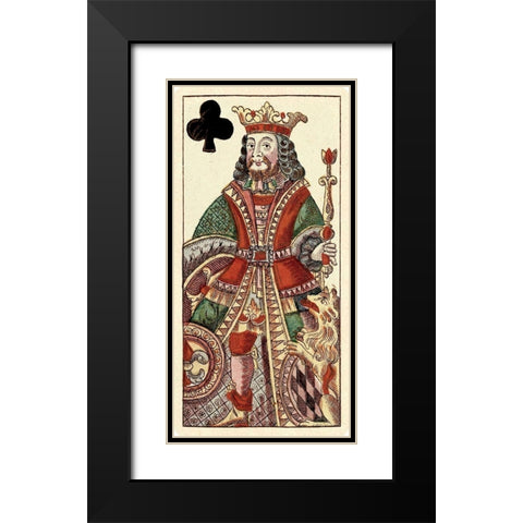 King of Clubs (Bauern Hochzeit Deck) Black Modern Wood Framed Art Print with Double Matting by Gobl, Andreas Benedictus
