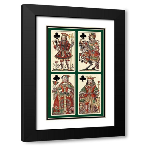 Clubs (Bauern Hochzeit Deck) Black Modern Wood Framed Art Print with Double Matting by Gobl, Andreas Benedictus
