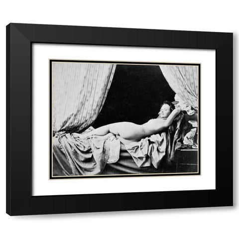 Female Nude, 1856 Black Modern Wood Framed Art Print with Double Matting by Moulin, Felix Jacques