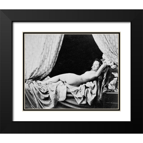 Female Nude, 1856 Black Modern Wood Framed Art Print with Double Matting by Moulin, Felix Jacques