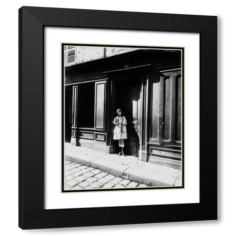 France, 1921 -  Brothel, Versailles, Petit Place Black Modern Wood Framed Art Print with Double Matting by Atget, Eugene