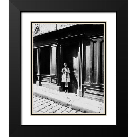 France, 1921 -  Brothel, Versailles, Petit Place Black Modern Wood Framed Art Print with Double Matting by Atget, Eugene