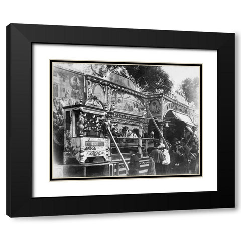 Paris, 1898 - Animal Circus, Fete des Invalides Black Modern Wood Framed Art Print with Double Matting by Atget, Eugene