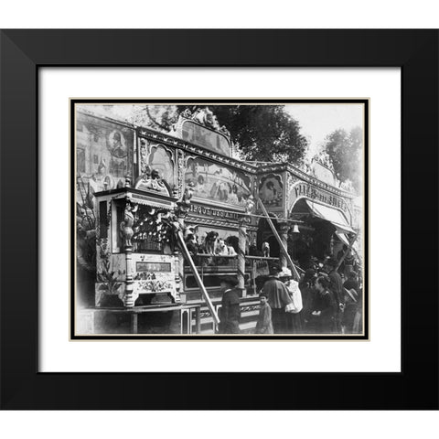 Paris, 1898 - Animal Circus, Fete des Invalides Black Modern Wood Framed Art Print with Double Matting by Atget, Eugene