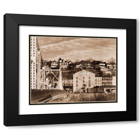 Part of Phillipsburg, New Jersey, 1935 Black Modern Wood Framed Art Print with Double Matting by Evans, Walker
