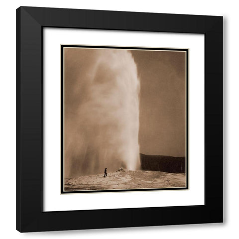 Old Faithful, 1870 Black Modern Wood Framed Art Print with Double Matting by Jackson, William Henry