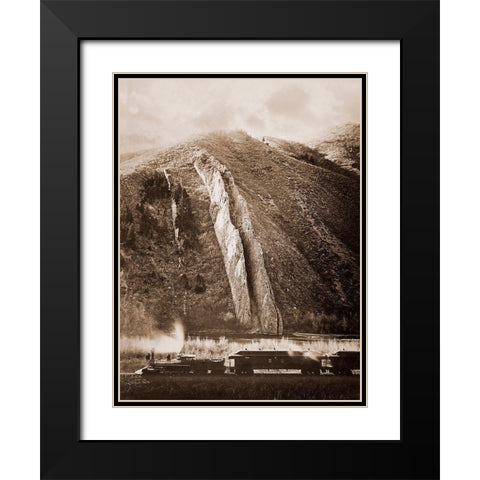 The Devils Slide, Utah, 1873-1874 Black Modern Wood Framed Art Print with Double Matting by Watkins, Carleton