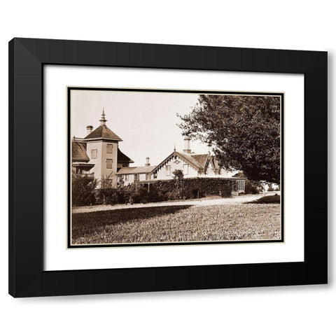 Residence of Mr. Howard, San Mateo, California, with Olive Tree, 1863-1880 Black Modern Wood Framed Art Print with Double Matting by Watkins, Carleton