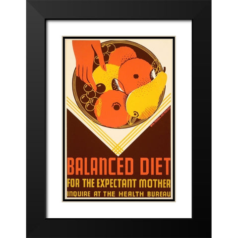 Balanced diet for the expectant mother. Black Modern Wood Framed Art Print with Double Matting by WPA