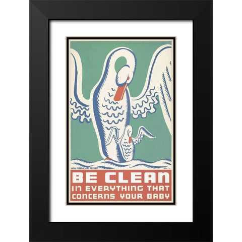 Be clean in everything that concerns your baby Black Modern Wood Framed Art Print with Double Matting by Krause, Erik-Hans