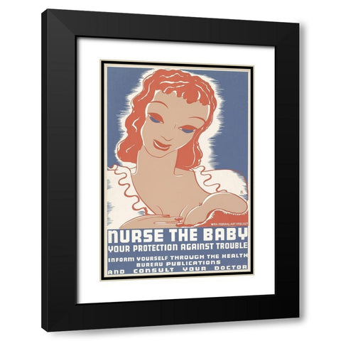 Nurse the baby. Your protection against trouble Black Modern Wood Framed Art Print with Double Matting by Krause, Erik-Hans
