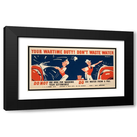 Do not use hose for washing your automobile Black Modern Wood Framed Art Print with Double Matting by Kerkam, Earl