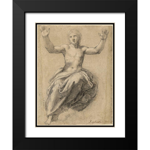Christ in Glory Black Modern Wood Framed Art Print with Double Matting by Sanzio, Raffaello