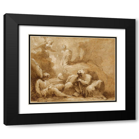 The Agony in the Garden Black Modern Wood Framed Art Print with Double Matting by Castello, Valerio