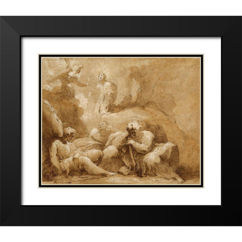 The Agony in the Garden Black Modern Wood Framed Art Print with Double Matting by Castello, Valerio