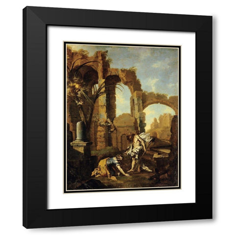 Noli Me Tangere Black Modern Wood Framed Art Print with Double Matting by Magnasco, Alessandro