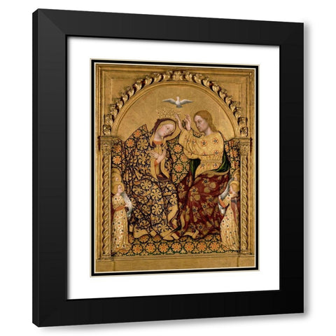 Coronation of the Virgin Black Modern Wood Framed Art Print with Double Matting by da Fabriano, Gentile