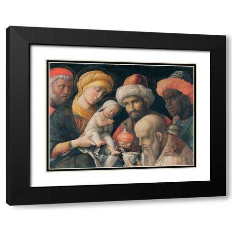 Adoration of the Magi Black Modern Wood Framed Art Print with Double Matting by Mantegna, Andrea