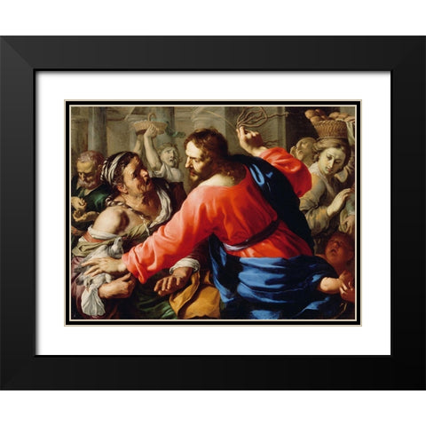 Christ Cleansing the Temple Black Modern Wood Framed Art Print with Double Matting by Mei, Bernardino