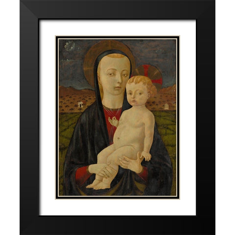 Madonna and Child Black Modern Wood Framed Art Print with Double Matting by Uccello, Paolo