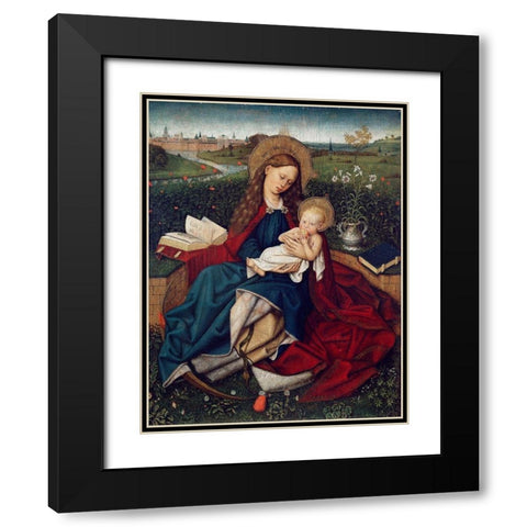 The Madonna of Humility Black Modern Wood Framed Art Print with Double Matting by Campin