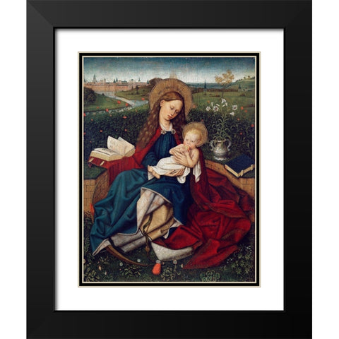 The Madonna of Humility Black Modern Wood Framed Art Print with Double Matting by Campin