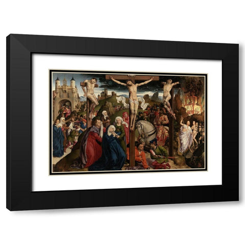 The Crucifixion Black Modern Wood Framed Art Print with Double Matting by Bude, Master Dreux