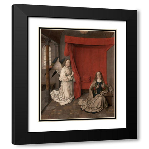 The Annunciation Black Modern Wood Framed Art Print with Double Matting by Aelbrecht, Bouts