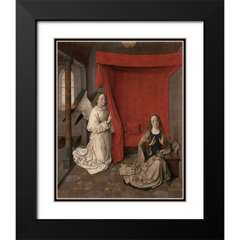 The Annunciation Black Modern Wood Framed Art Print with Double Matting by Aelbrecht, Bouts