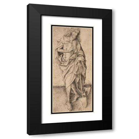 Christ as the Gardener Black Modern Wood Framed Art Print with Double Matting by Unknown 15th Century German Illuminator