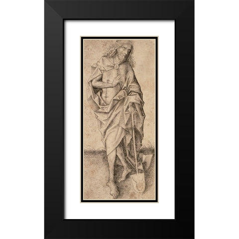 Christ as the Gardener Black Modern Wood Framed Art Print with Double Matting by Unknown 15th Century German Illuminator
