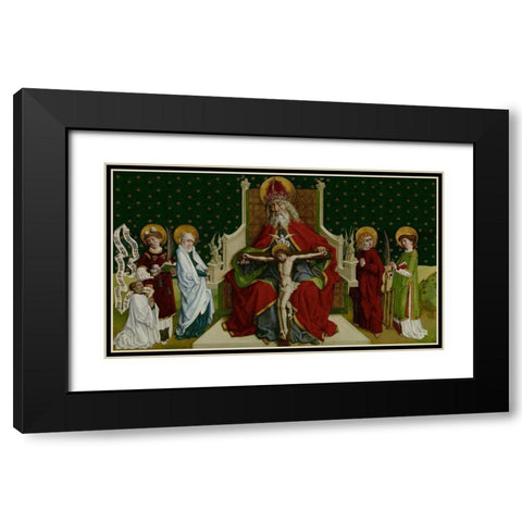 The Trinity with the Virgin, Saints John the Evangelist, Stephen and Lawrence and a Donor Black Modern Wood Framed Art Print with Double Matting by von Andlau, Peter Hemme