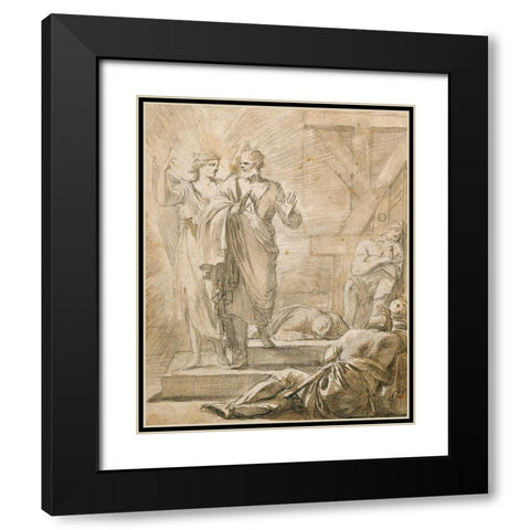 The Liberation of Saint Peter Black Modern Wood Framed Art Print with Double Matting by de La Hyre, Laurent