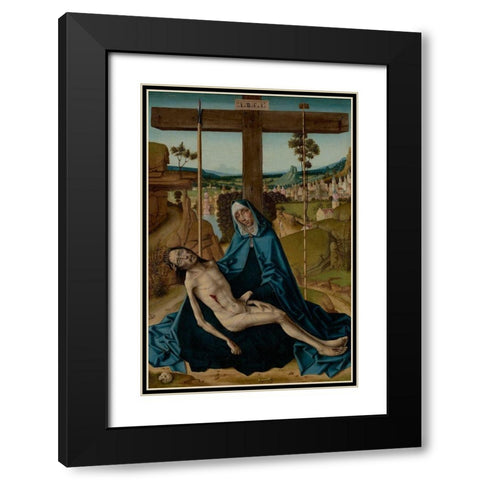 Pieta Black Modern Wood Framed Art Print with Double Matting by Gallego, Fernando