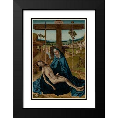 Pieta Black Modern Wood Framed Art Print with Double Matting by Gallego, Fernando