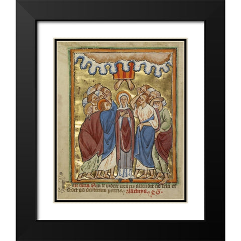 The Ascension Black Modern Wood Framed Art Print with Double Matting by Unknown 12th Century English Illuminator