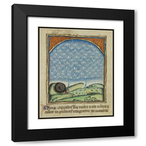 The Ninth Sign before the Day of Judgement Black Modern Wood Framed Art Print with Double Matting by Unknown 12th Century English Illuminator