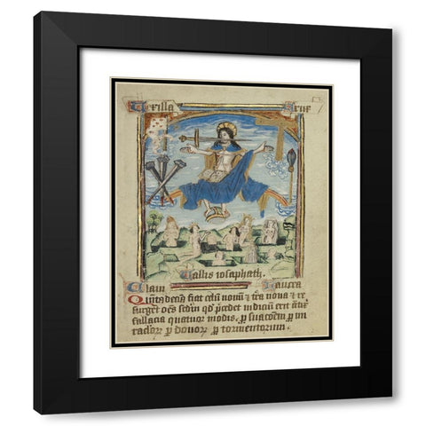 The Fifteenth and Final Sign before the Day of Judgement Black Modern Wood Framed Art Print with Double Matting by Unknown 12th Century English Illuminator