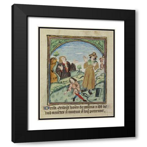The Tenth Sign before the Day of Judgement Black Modern Wood Framed Art Print with Double Matting by Unknown 12th Century English Illuminator