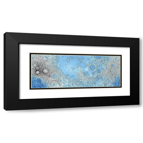 Unmarked Decorative Topographic Map of the Moon, Projection Black Modern Wood Framed Art Print with Double Matting by United States Geological Survey