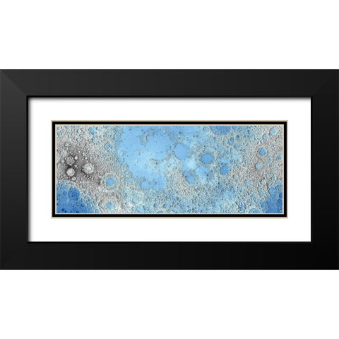 Unmarked Decorative Topographic Map of the Moon, Projection Black Modern Wood Framed Art Print with Double Matting by United States Geological Survey