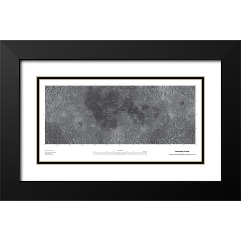 Map of the Moon, Projection Black Modern Wood Framed Art Print with Double Matting by United States Geological Survey