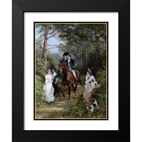 The Meeting in the Forest, 1903 Black Modern Wood Framed Art Print with Double Matting by Hardy, Heywood