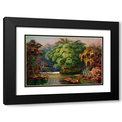 Riesenbambus von Ceylon Fahrt auf dem Schwarzen Fluss Kalu Ganga Black Modern Wood Framed Art Print with Double Matting by Haeckel, Ernst