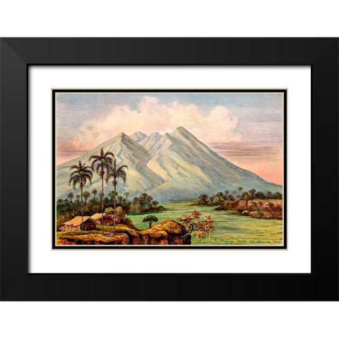 Der Vulkan Salak bei Buitenzorg Black Modern Wood Framed Art Print with Double Matting by Haeckel, Ernst