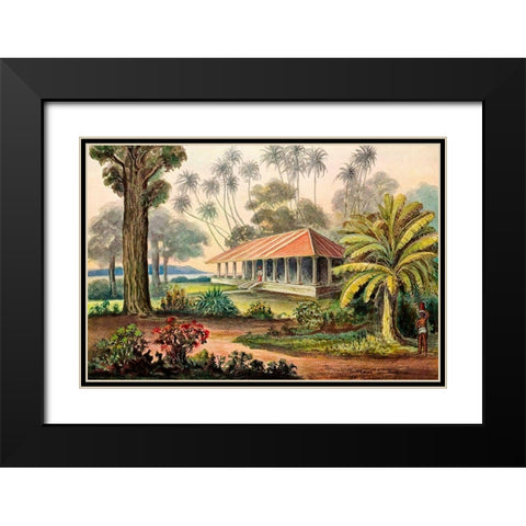 Rasthaus von Belligemma Sudkuste von Ceylon Black Modern Wood Framed Art Print with Double Matting by Haeckel, Ernst
