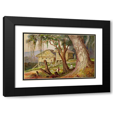 Elefanten-Corral Lambugana, Ceylon Black Modern Wood Framed Art Print with Double Matting by Haeckel, Ernst