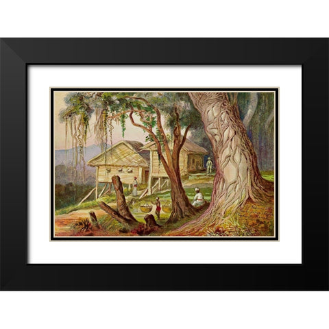 Elefanten-Corral Lambugana, Ceylon Black Modern Wood Framed Art Print with Double Matting by Haeckel, Ernst
